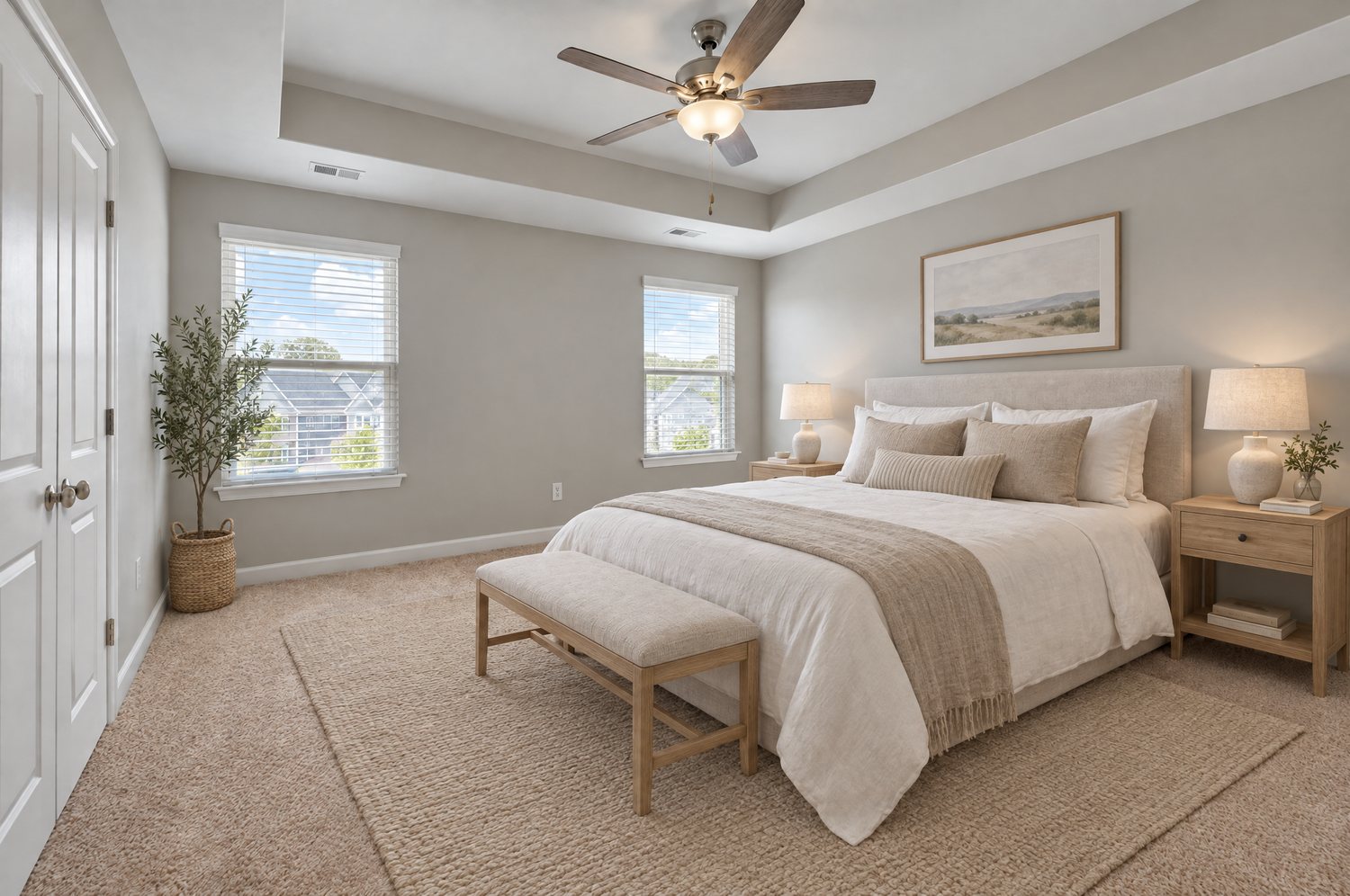 Bedroom, virtually staged