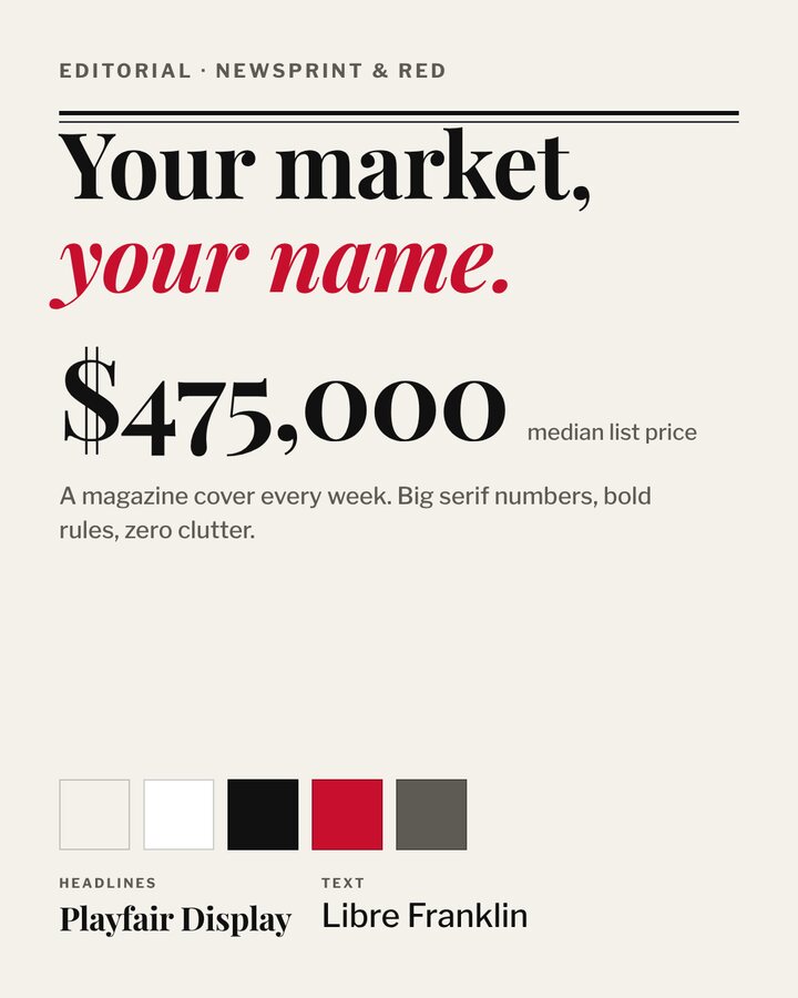 Editorial style, Newsprint & Red