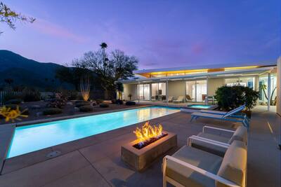 Photo 8: fire pit at dusk