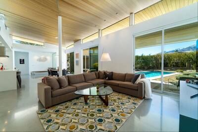 Photo 2: living room with wood ceiling