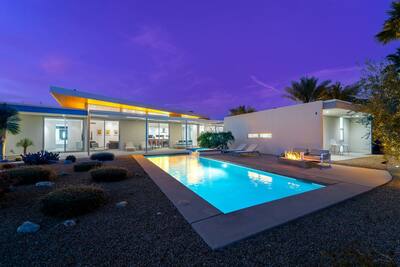 Photo 7: pool at dusk
