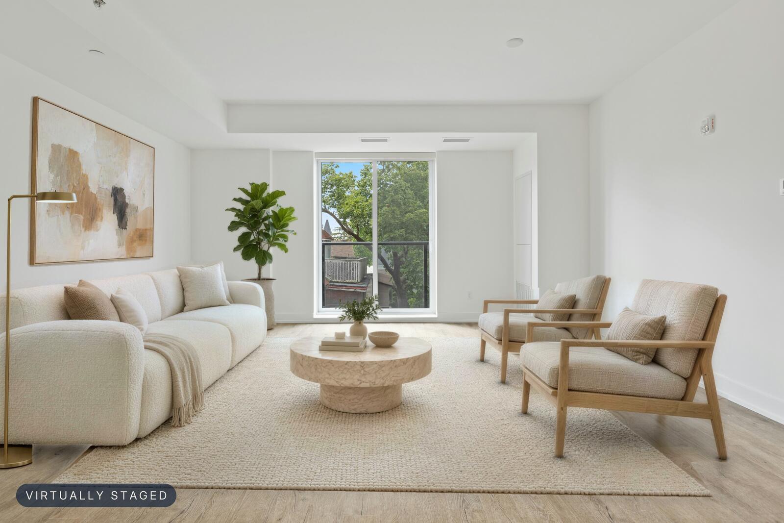 Living room, virtually staged, virtually staged